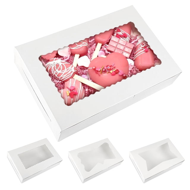 Cajas de panadería Moretoes, 48 unidades, 30 x 20 x 6 cm, para chocolate y galletas