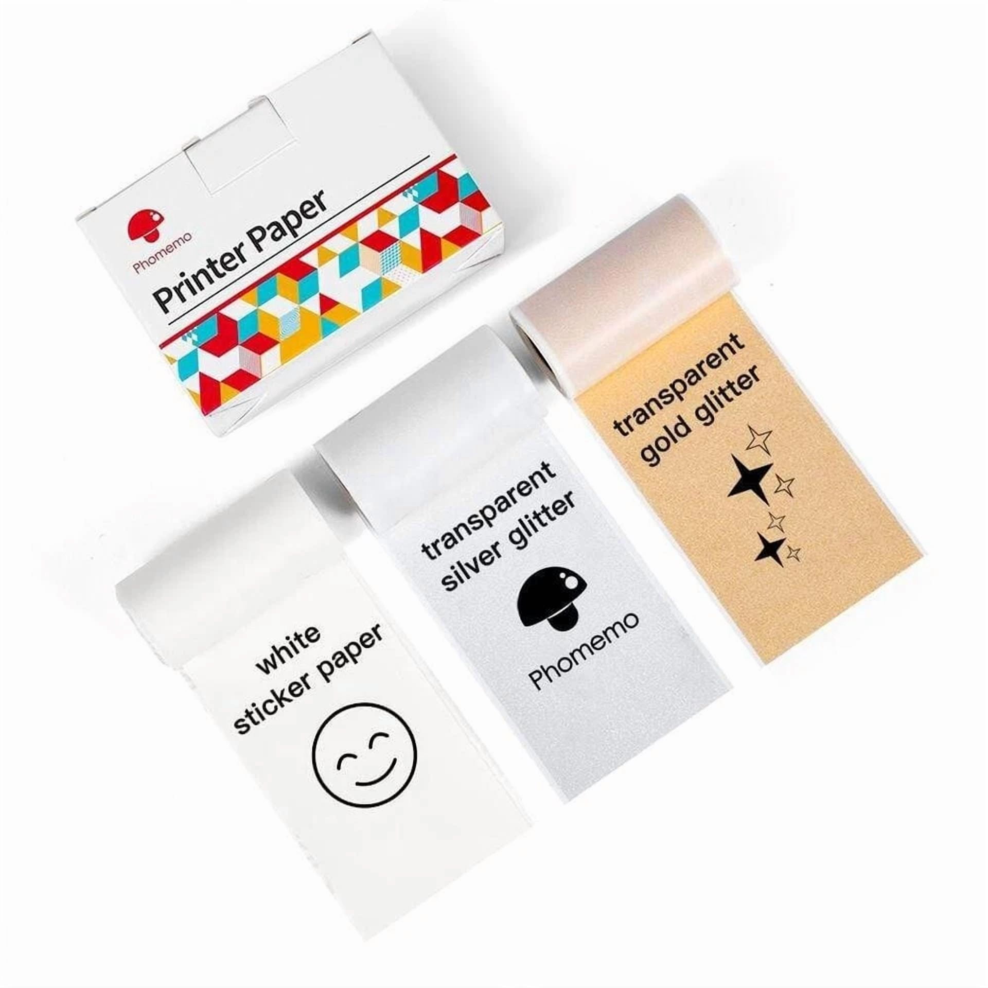 BUTTERFLY- Phomemo Adhesive Thermal Sticker Paper White/Gold Glitter/Silver Glitter Labels