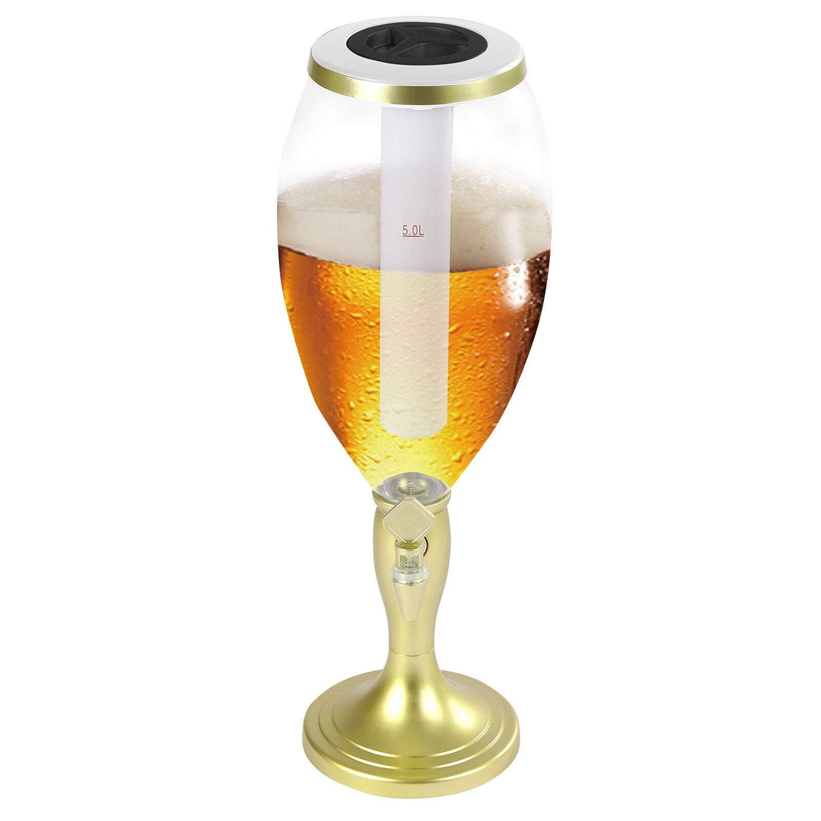 Beer Dispenser Margarita Tower, 50oz Mimosa Tower Dispenser with Ice Tube  and LED Light, Tabletop Drink Tower Dispenser 1.6 qt for Beer, Margarita