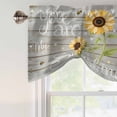 thumbnail image 4 of Tie Up Valance for Windows You Are My Sunshine Curtains Valances Rod Pocket Valance Window Treatments Sunflower Bee Wood Grain Balloon Curtains for Kitchen Living Room Bedroom Bathroom 42x12 Inch, 4 of 9
