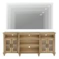thumbnail image 6 of WAMPAT Farmhouse TV Stand with 4-Door Glass, Oak Entertainment Center Table for Living Room, 6 of 10