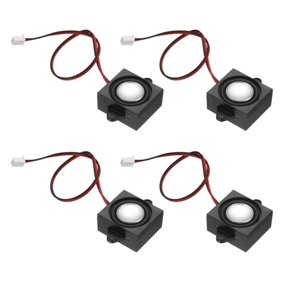 Uxcell 3W 4Ω Mini Speakers, 4PCS Full-Range Portable Micro Loudspeakers, Black Silver