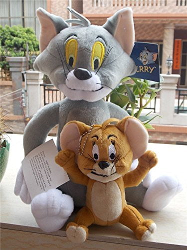 Soft Tom and Jerry Plush Doll Cartoon Stuffed Animal Toy Anime Cat & Mouse Gift