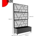 thumbnail image 2 of YUSAZENS Galvanized Steel Metal Planter Box, 3-Piece Screen Set, Outdoor Planter with Privacy Screen Black with Wheels, 2 of 7