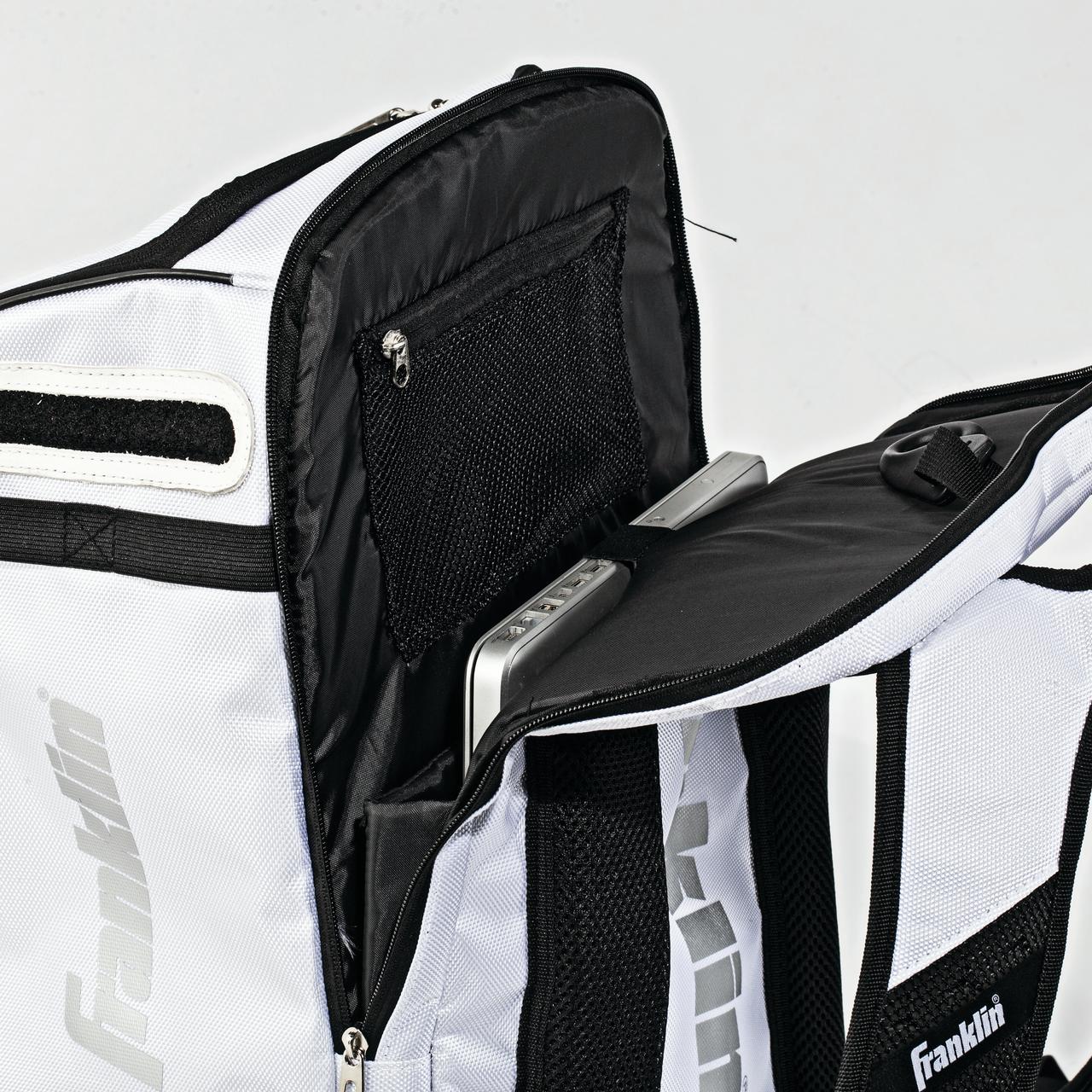 Franklin Sports MLB Traveler Elite Baseball Backpack ? Baseball Bag or Softball Backpack ? White - image 3 of 6