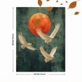 thumbnail image 3 of UXIEQU 2D Flat Sage Green Japanese Cranes Wall Art, Moon Bird Minimalist Japandi Print, 15.75x11.81 Inches Living Room Gift Decor, 3 of 8