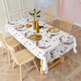 thumbnail image 3 of White Deer Antler Flower Pattern Rectangle Tablecloth 60"x120",Waterproof Polyester Rectangle Table Cloth, Wipeable Spillproof Polyester Tablecloth for Dining, Camping, Indoor and Outdoor, 3 of 6