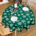 thumbnail image 6 of Round Christmas Tablecloth, Round Outdoor Christmas Table Cloth 60 Inch, Xmas Winter Holiday Banquet Tablecloth Snowflakes Decorations Christmas Table Decor Indoor for Home, 6 of 6