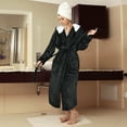 thumbnail image 6 of Women Hooded Fluffy Long Robes Warm Plush Sherpa Lined Hood Fleece Bathrobe with Pocket, 6 of 8