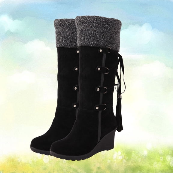 AURARMLET Warmth Women Snow Boots Waterproof Black 1 Pair for Winter Snow