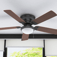 thumbnail image 2 of Prominence Home Benton 52" Bronze Low Profile Ceiling Fan with Light, 2 of 14