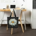 thumbnail image 6 of JEUXUS Portable Tote Bag 2 Pcs Canvas Tote Bags Cute Aesthetic Tote Bags with Zipper Sunflower Flower Graphic Black, 6 of 8
