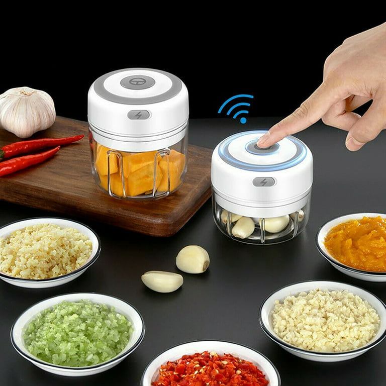 Electric Mini Garlic Chopper,Portable Mini Mincer Electric Food Processor,  250ml Mini Baby Food Maker Presses for Chili Onion Meat Spices Chopper