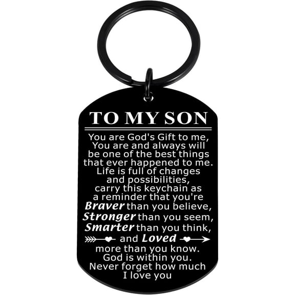Christmas Stocking Stuffers Inspirational Keychain for Son Son First Day of School Gifts for Teen Him from Mom Dad Keychain Gift from Mom Birthday Gift for College Stocking Stuffers