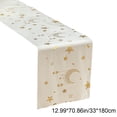 thumbnail image 3 of Generic Ramadan Table Runner White Gold Star Moon Pattern Islamic Lantern Decor Eid Mubarak Tablecloth Muslim Festival Decoration Home Dining Table Cover, 3 of 6