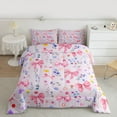 thumbnail image 2 of Feelyou Kawaii Princess Bowknot Queen Comforter Set, Cartoon Flower Floral Bedding Sets, Spring Leaf Botanical Reversible Bedding Comforter Set, Breathable Home Decor, 3 Pieces, 2 of 8