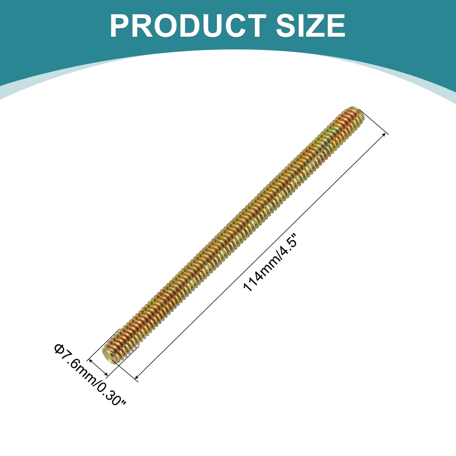12Pack Fully Threaded Rod, 5/16"x4-1/2" Zinc-Plated Carbon Steel with Nuts Washer