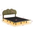 thumbnail image 6 of Kacho Full Size Upholstery Platform Bed with PU Leather Headboard and Support Legs, Underbed LED Light, Cute Platform Bed for Easy to Assemble, Green, 6 of 6