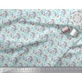 thumbnail image 2 of Soimoi Green Moss Georgette Fabric Leaves & Floral Hand Drawn Printed Fabric 1 Yard 42 Inch Wide, 2 of 2