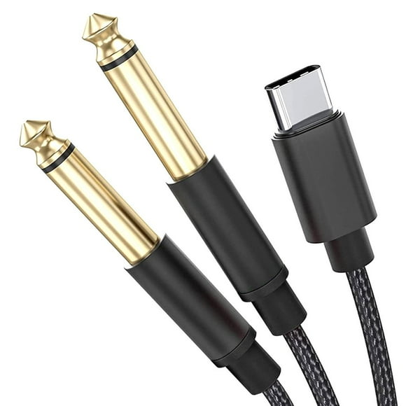 Audio Cable Professional HiFi Sound 1m Type-C to Dual 6.35mm Audio Stereo Cord for Mixing Console