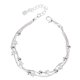 thumbnail image 1 of Pulsera brillante de plata con estrella de cinco puntas Pulsera de doble capa con cuentas transferibles para mujer, joyería de moda, 1 of 8