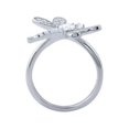 thumbnail image 2 of Sterling Silver Pave Set Dragonfly Cz Women's Cocktail Ring Designer Ring, 2 of 2