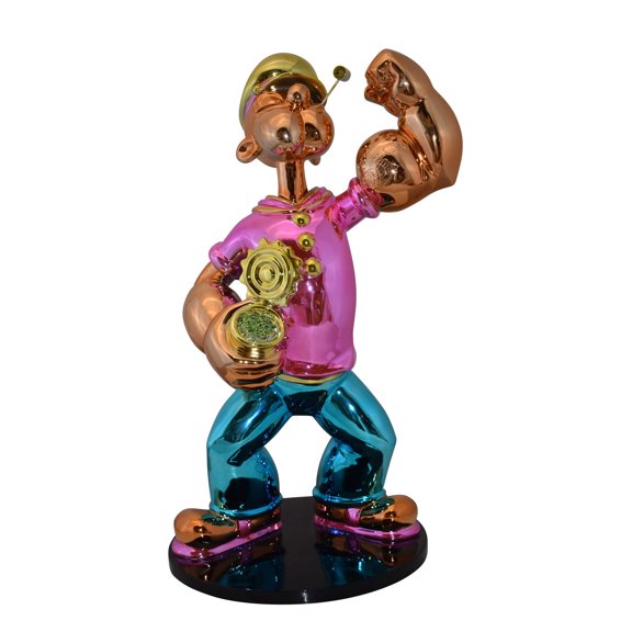 Nifao Popeye with Pink shirt Resin Statue – Home Decor Sculpture, 18"L x 16"W x 31"H