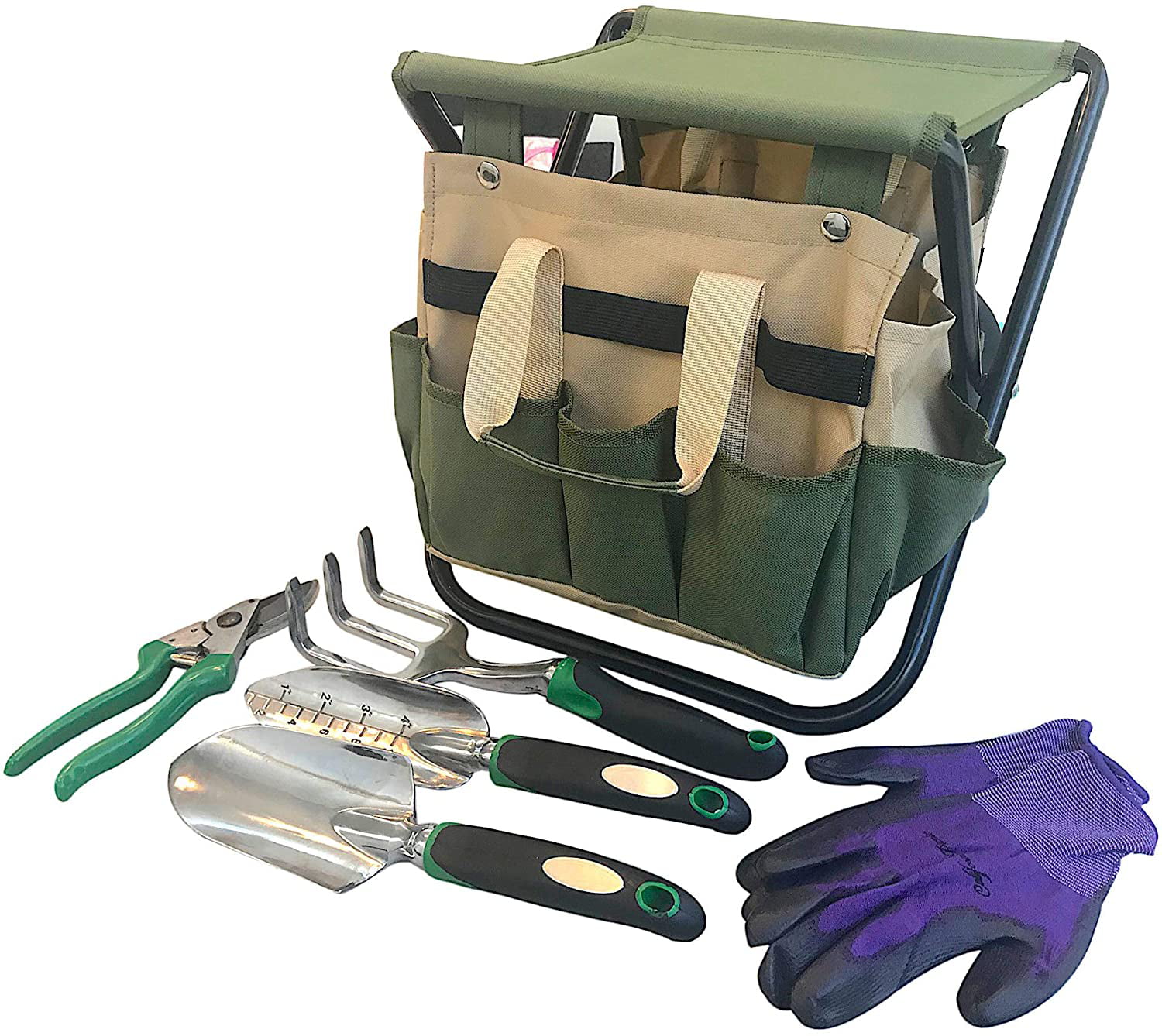 Gifts for Lover,Elder or Kid 11Pcs Heavy Duty Gardening Hand Tools,Extra Succulent Tools Set Aluminum with Soft Rubberized Non-Slip Handle Tools FOLNG Garden Tool Set Durable Storage Tote Bag