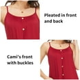 thumbnail image 6 of COMFREE Women's Camisole with Built in Bra Tank Top Flowy Swing Pleated Tank Top Cami with T-Button Adjustable Strap, 6 of 8