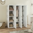 thumbnail image 2 of HOMCOM Portable Closet Wardrobe with 8 Compartments, 2 Hanging Rods, White, 2 of 10
