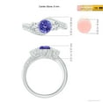 thumbnail image 4 of ANGARA Natural Tanzanite and Diamond Three Stone Bypass Engagement Ring in 14K White Gold for Women (Size-6mm) | December Birthstone, Anniversary, Jewelry Gift for Women | Natural Tanzanite Ring, 4 of 8
