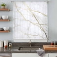 thumbnail image 5 of Marble White Sheer Curtains 72 Inches Long, Modern Abstract Art Golden Ink Painting Light Filering Curtains, Breathable Simi Curtain Privacy Drapes for Living Room Bedroom Window Treatment, 5 of 9