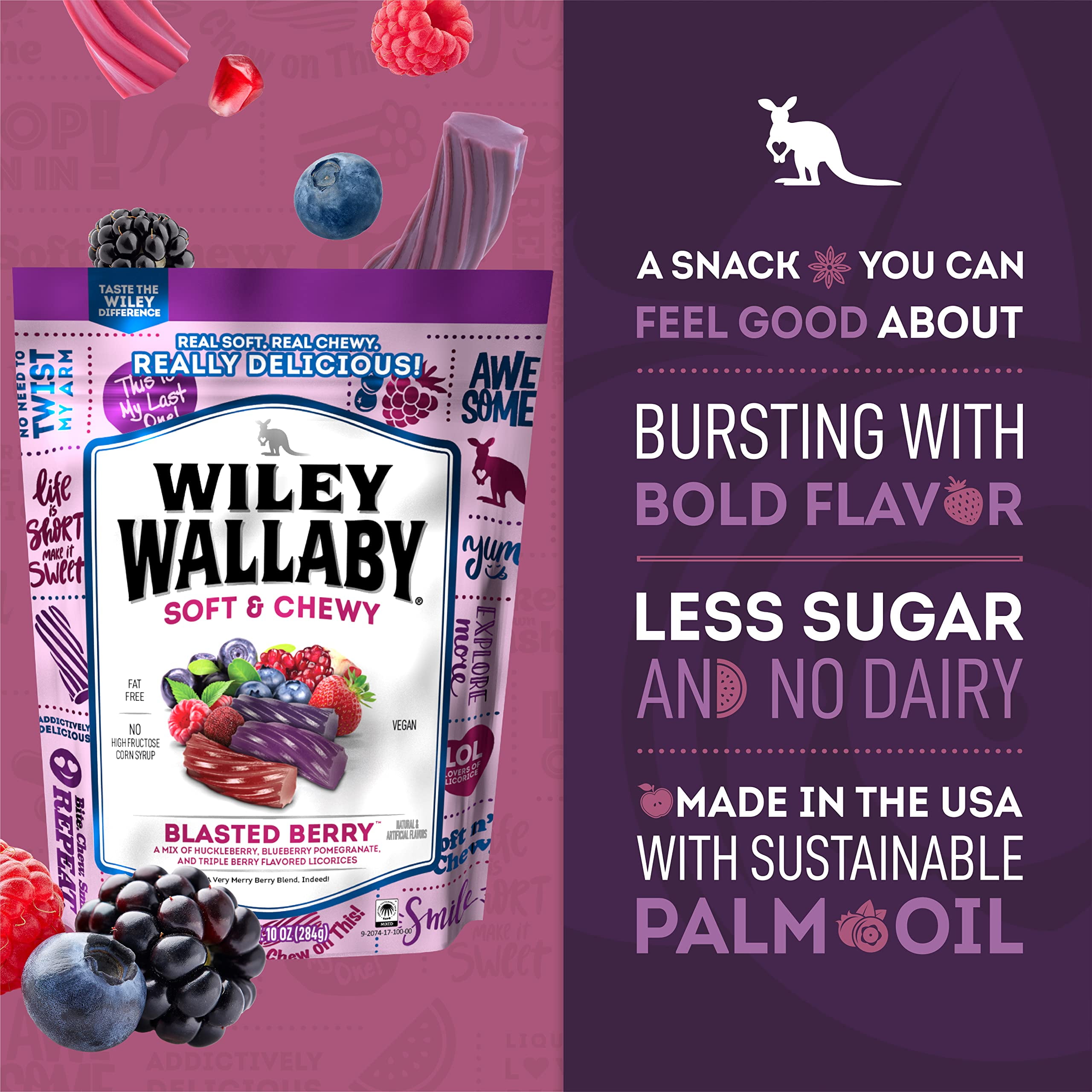Wiley Wallaby Licorice 10 Ounce Classic Gourmet Soft & Chewy