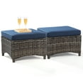 thumbnail image 2 of Meetleisure 2 Piece Outdoor Ottomans with Cushions,Blue, 2 of 7