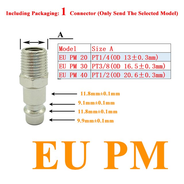 EU Air Hose Fittings Coupling Compressor Accessories Quick Release Fitting European standard Pneumatic Connector Rapidities