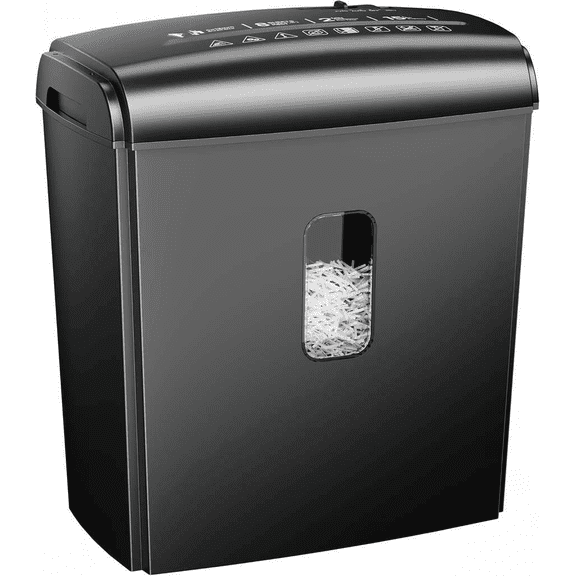 8-Sheet Micro Cut Paper Shredder P-4 High Security for Home Office with Handle, Shreds Credit Cards and Staples, 4-Gallon Wastebasket with Visual Window
