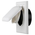 thumbnail image 1 of Ventilación sin plagas, exclusiva cubierta de ventilación para secadora de doble puerta para exteriores de 4 pulgadas con cuello, fabricada en Estados Unidos con el plástico más resistente a los rayos, 1 of 6