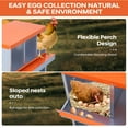 thumbnail image 2 of Lumiparty Chicken Nesting Box for Laying Eggs, 6 Compartment Two-Tier Galvanized Steel Hen Nest Box with Large Vents, Wall Mount for Chicken Coop, Red, 2 of 8