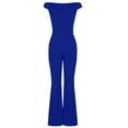 thumbnail image 4 of aidice Dressy Jumpsuits for Women Office Off-Shoulder Slim Fitting Comfy Solid Color Work Flare Leggings Rompers, 4 of 6