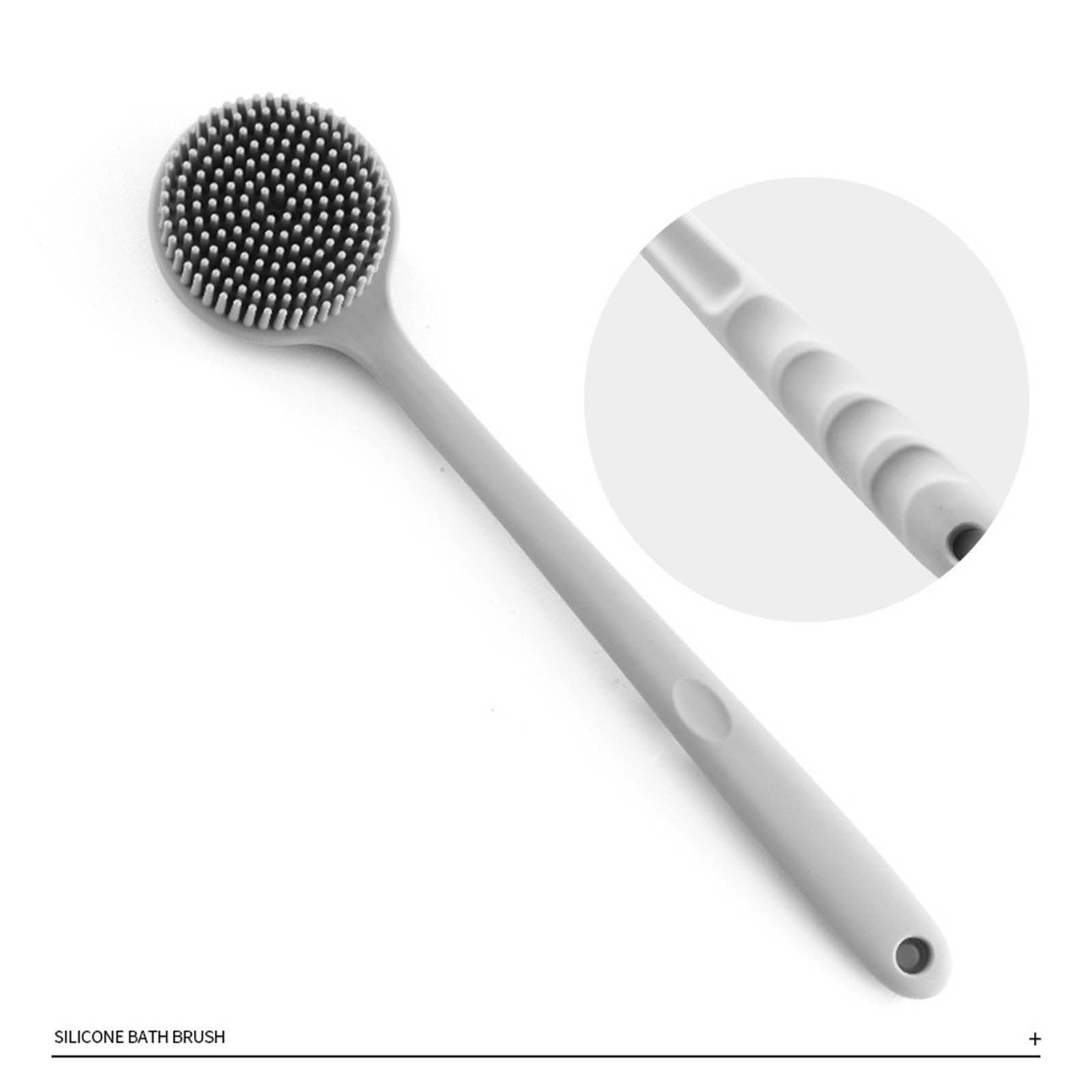 Mittory Silicone Bath Brush With Long Handle, Soft Body Brush Back