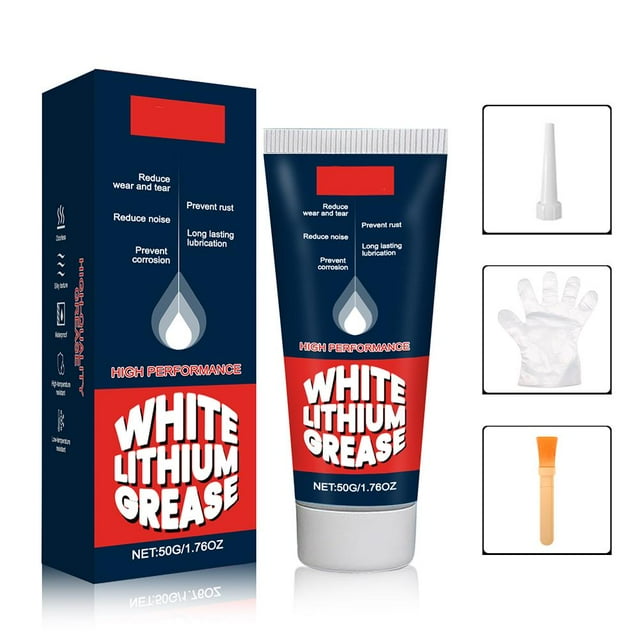 Kit de grasa de litio blanca multiusos (50 g): lubricación duradera, resistente a altas temperaturas y al agua, protección contra la oxidación y la corrosión para uso automotriz e industrial.