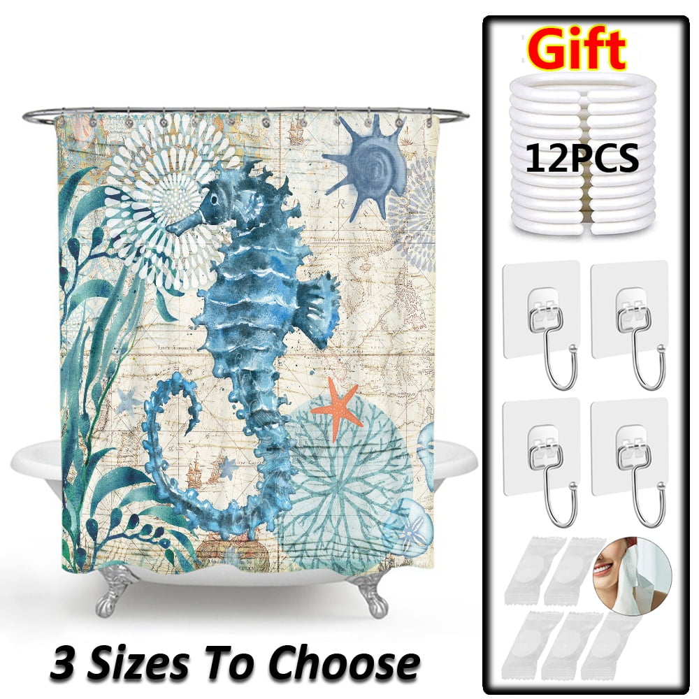 Green Sea Turtles Beach Cloth Shower Curtain,Simple Shower Curtain
