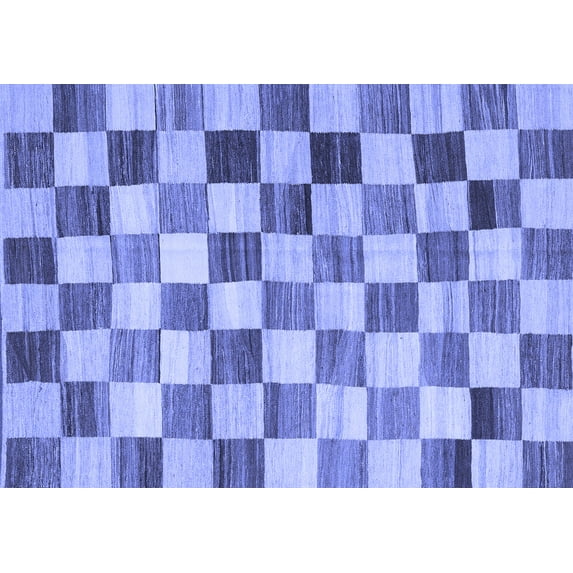 Ahgly Company Indoor Rectangle Checkered Blue Modern Area Rugs, 3' x 5'