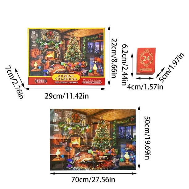 Calendario de Adviento de Navidad, rompecabezas de cuenta regresiva, árbol de Navidad, casa, fiesta de perros, caja de rompecabezas, juguetes de navidad, regalos