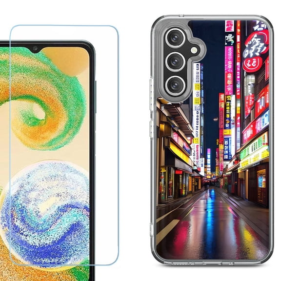 Phone Case for Samsung Galaxy A17 5G, with Screen Protector, by OneToughShield - Neon Street