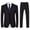 Black, variant on Mens 3 Piece Suit Formal Pinstripe Slim Fit Notched Lapel Dress Blazer Vest Trousers Set