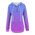 thumbnail image 4 of Womens Linen Shirt Long Sleeve Clearance Plus Size Clothes Under $5.00 Print Gradient Long Sleeve Button Hoodie Sweater, 4 of 5