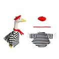 thumbnail image 2 of French Look Porch Goose Outfit Set for Cement Lawn Artist Hat Beret Red Scarf Black White Striped for Outdoor(A), 2 of 5