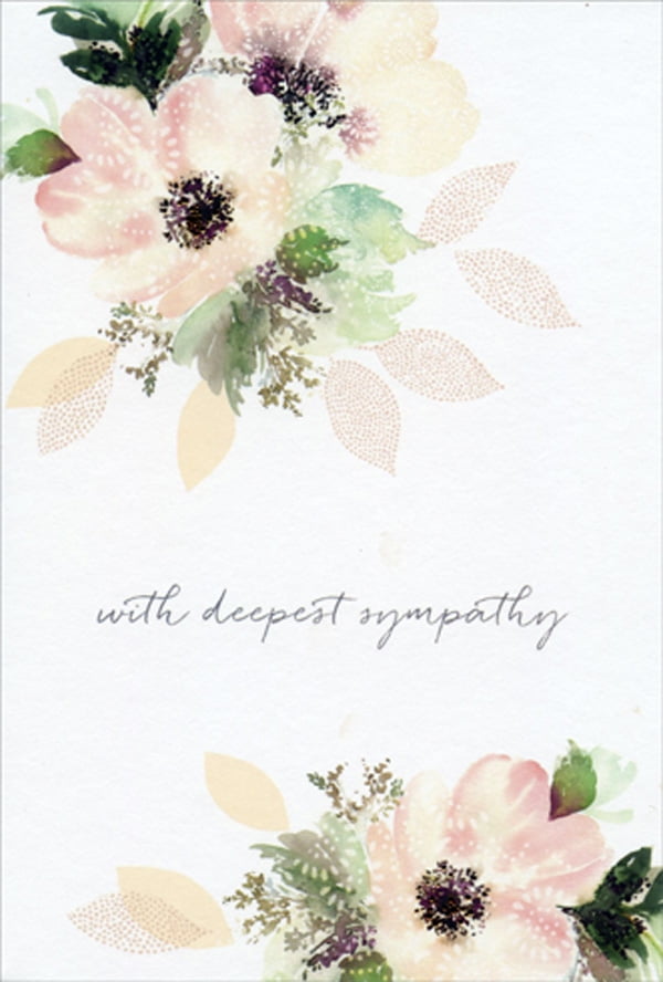 With Deepest Sympathy Printable Sympathy Card with Watercolor Pink Lilies