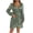 Mint Green, variant on Einccm Women's V Neck Wrap Dress with Long Sleeves, Ruched Tie Waist and Ruffle Hem, Elegant Solid Color Satin-Like Summer Cocktail Outfit for Parties, Date Nights and Semi-Formal Events